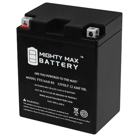 YTX14AH-BS 12V 12Ah Replacement Battery For Yamaha 119931496